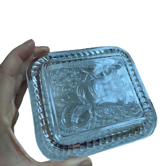 Vintage Ribbed Rectangle Glass  Refrigerater Box - Picture 2 of 8